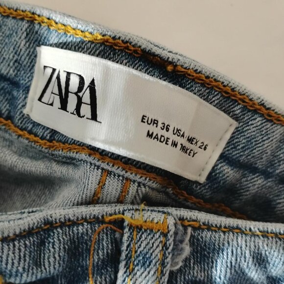 Zara -USA 26- soft Turkey jean frayed fringe jeans like new - Picture 8 of 8